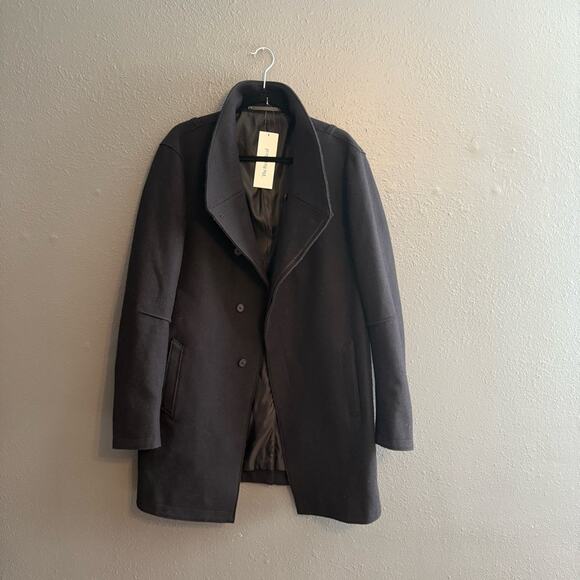 AllSaints Marsh Coat Wool Blend Overcoat Size 42